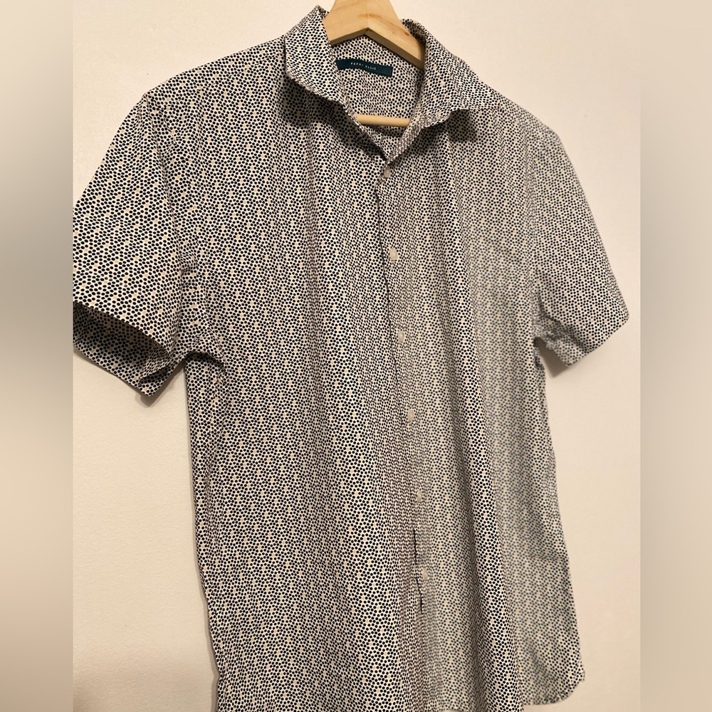 Perry Ellis Black and White Geometric Shirt